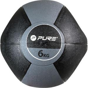 p2i202000-medicine-ball-pure2improve-handles-6kg-dark-grey-one-size